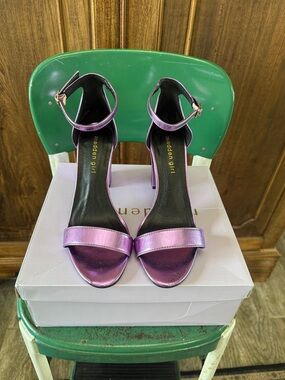 Madden Girl Metallic Purple Ankle-Strap Heels